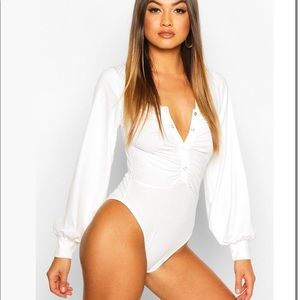 Ruched long Sleeve Bodysuit